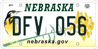 NE license plate DFV056