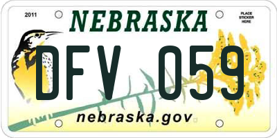 NE license plate DFV059