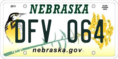 NE license plate DFV064