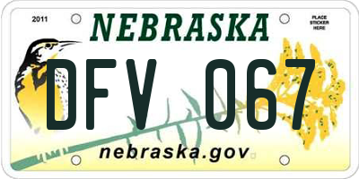 NE license plate DFV067