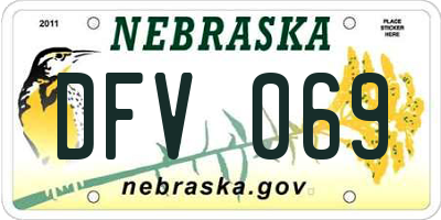 NE license plate DFV069