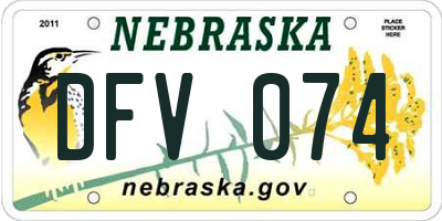 NE license plate DFV074