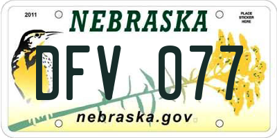 NE license plate DFV077