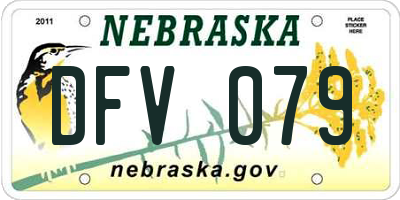 NE license plate DFV079