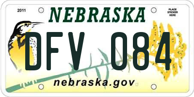 NE license plate DFV084