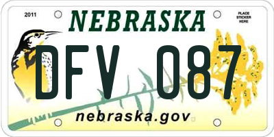 NE license plate DFV087