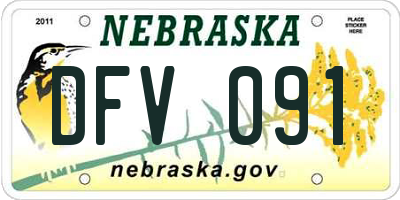 NE license plate DFV091
