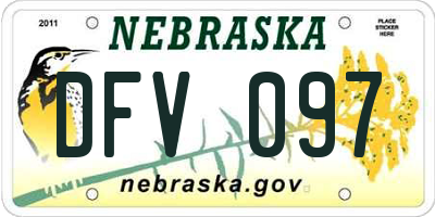 NE license plate DFV097