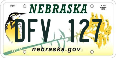 NE license plate DFV127