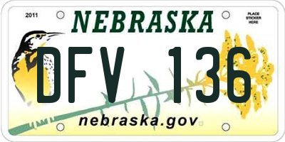 NE license plate DFV136