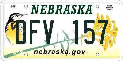 NE license plate DFV157