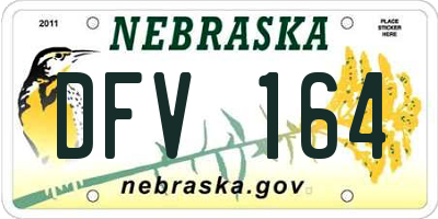 NE license plate DFV164
