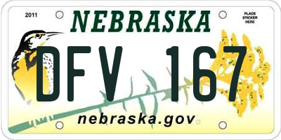 NE license plate DFV167