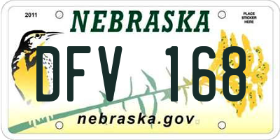 NE license plate DFV168