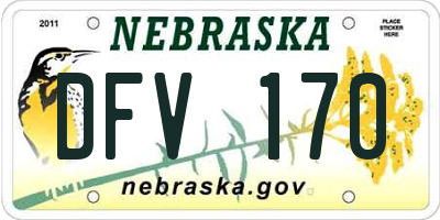 NE license plate DFV170
