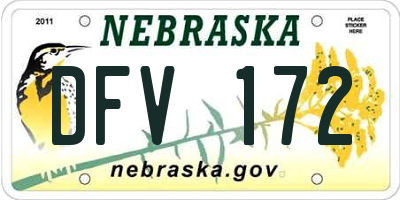 NE license plate DFV172