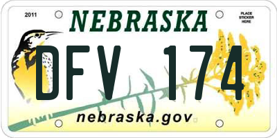 NE license plate DFV174