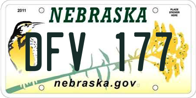 NE license plate DFV177