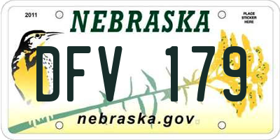 NE license plate DFV179