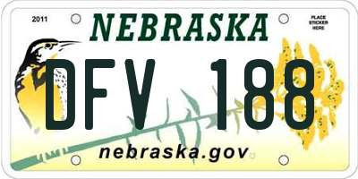 NE license plate DFV188