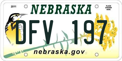 NE license plate DFV197