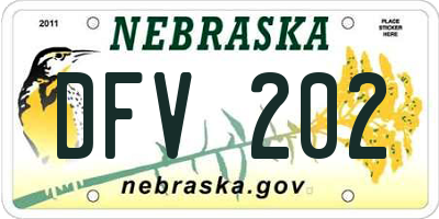 NE license plate DFV202