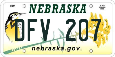 NE license plate DFV207
