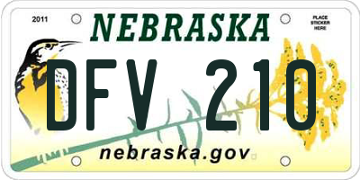 NE license plate DFV210