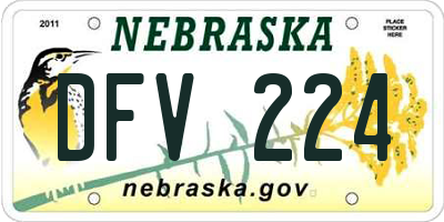NE license plate DFV224
