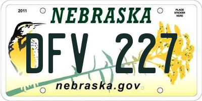 NE license plate DFV227