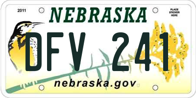 NE license plate DFV241