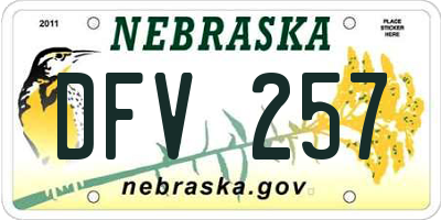 NE license plate DFV257