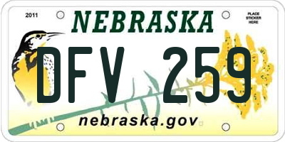 NE license plate DFV259