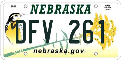 NE license plate DFV261