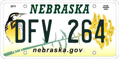 NE license plate DFV264