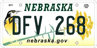 NE license plate DFV268