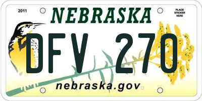 NE license plate DFV270
