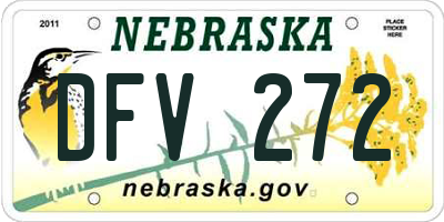 NE license plate DFV272