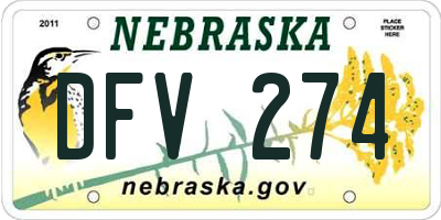 NE license plate DFV274