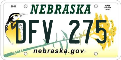NE license plate DFV275