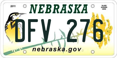 NE license plate DFV276