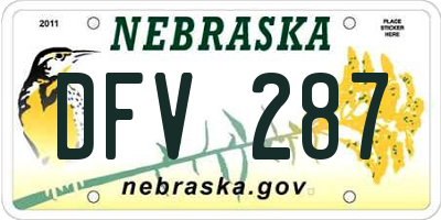 NE license plate DFV287
