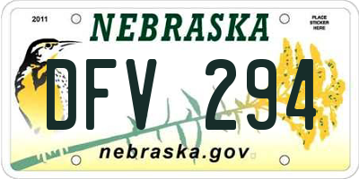 NE license plate DFV294
