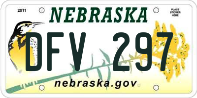 NE license plate DFV297
