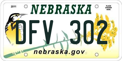 NE license plate DFV302