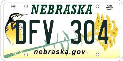 NE license plate DFV304