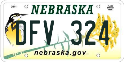 NE license plate DFV324