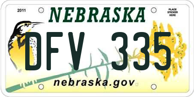NE license plate DFV335