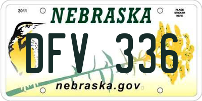 NE license plate DFV336