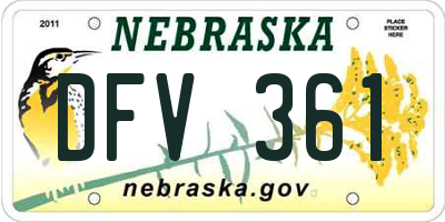 NE license plate DFV361